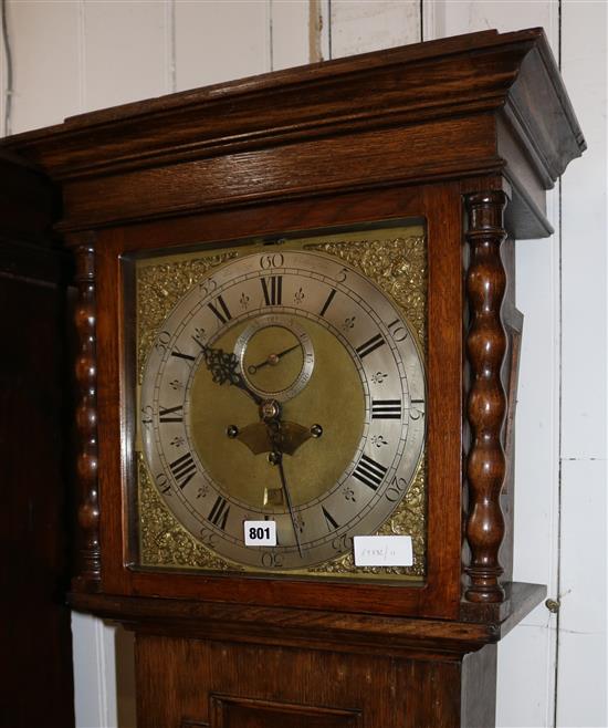 Oak longcase clock